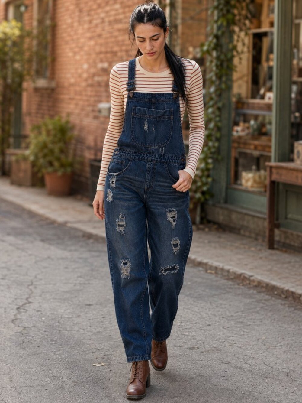 Forever 21 Overall Jeans Size 26 medium wash